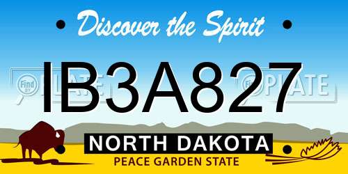 IB3A827 North Dakota License Plate