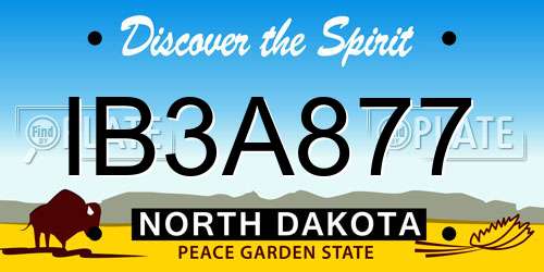 IB3A877 North Dakota License Plate