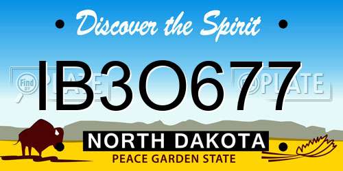 IB3O677 North Dakota License Plate