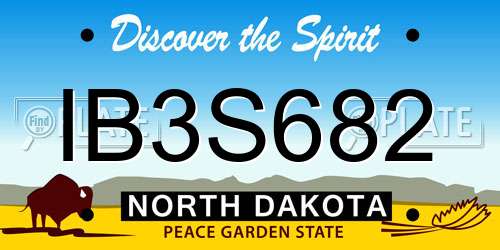 IB3S682 North Dakota License Plate