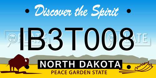 IB3T008 North Dakota License Plate