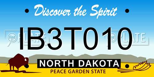 IB3T010 North Dakota License Plate
