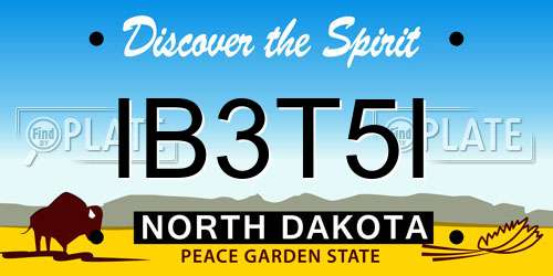 IB3T5I North Dakota License Plate
