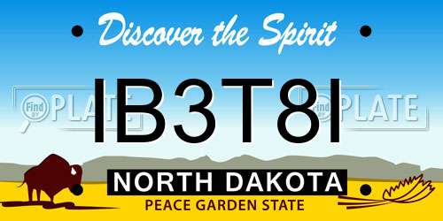 IB3T8I North Dakota License Plate