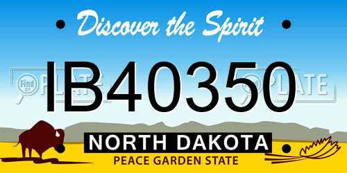 IB40350 North Dakota License Plate