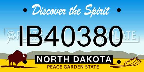 IB40380 North Dakota License Plate