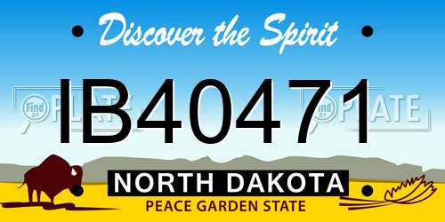IB40471 North Dakota License Plate