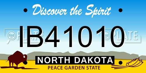 IB41010 North Dakota License Plate