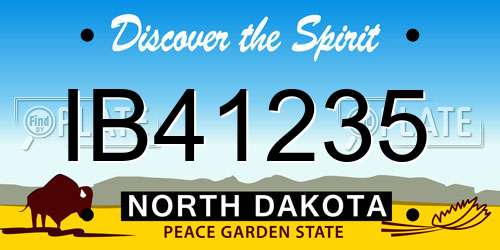 IB41235 North Dakota License Plate