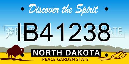 IB41238 North Dakota License Plate