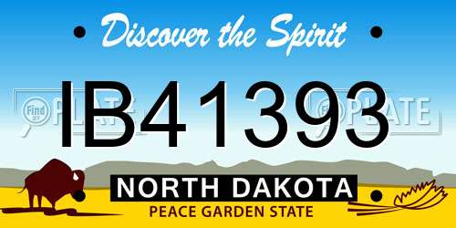 IB41393 North Dakota License Plate