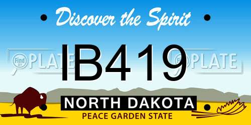 IB419 North Dakota License Plate