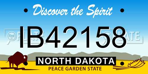 IB42158 North Dakota License Plate