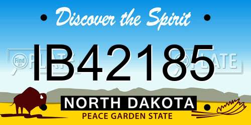 IB42185 North Dakota License Plate