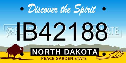 IB42188 North Dakota License Plate