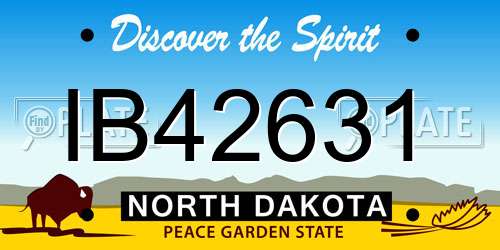 IB42631 North Dakota License Plate