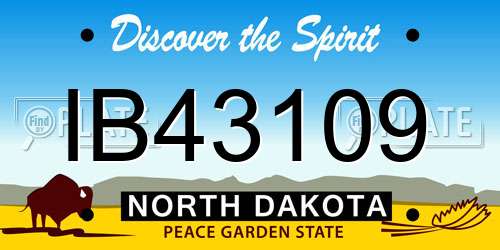 IB43109 North Dakota License Plate