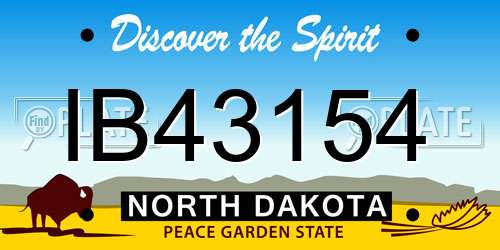 IB43154 North Dakota License Plate