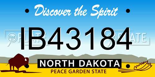 IB43184 North Dakota License Plate