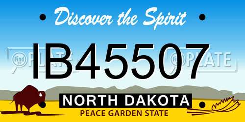 IB45507 North Dakota License Plate