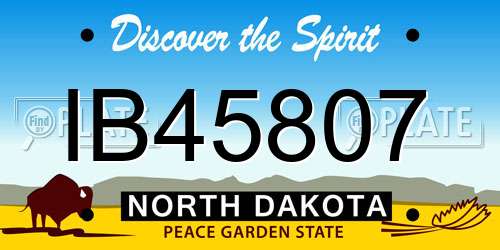 IB45807 North Dakota License Plate