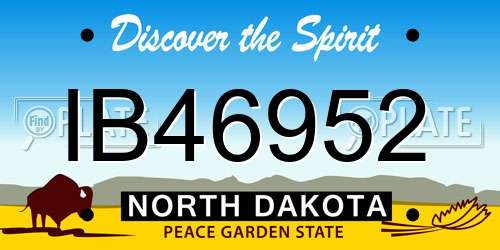 IB46952 North Dakota License Plate