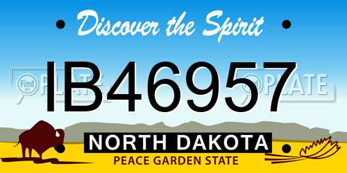 IB46957 North Dakota License Plate