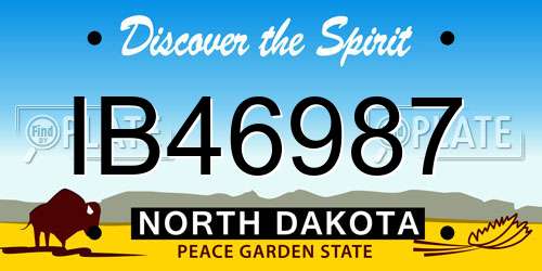 IB46987 North Dakota License Plate
