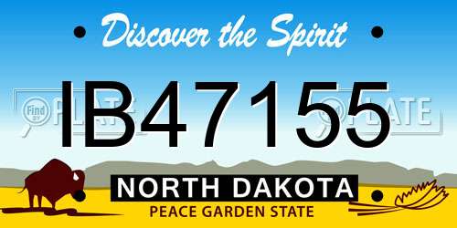 IB47155 North Dakota License Plate