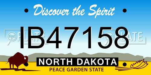IB47158 North Dakota License Plate