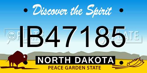 IB47185 North Dakota License Plate