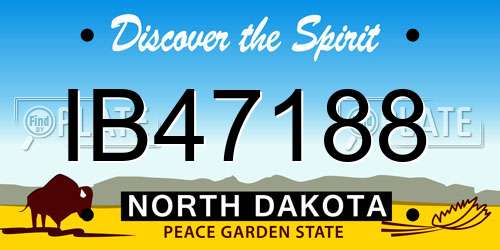 IB47188 North Dakota License Plate