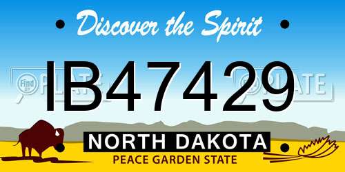 IB47429 North Dakota License Plate