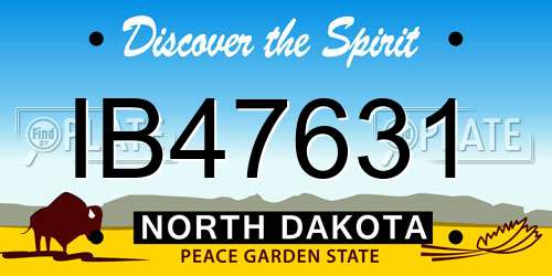 IB47631 North Dakota License Plate