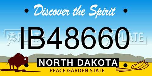 IB48660 North Dakota License Plate