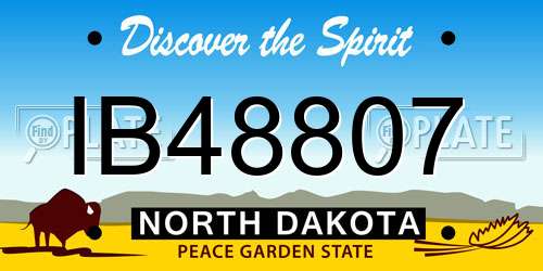 IB48807 North Dakota License Plate