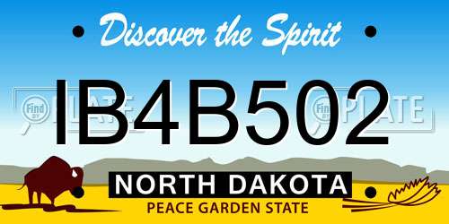 IB4B502 North Dakota License Plate