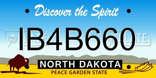 IB4B660 North Dakota License Plate