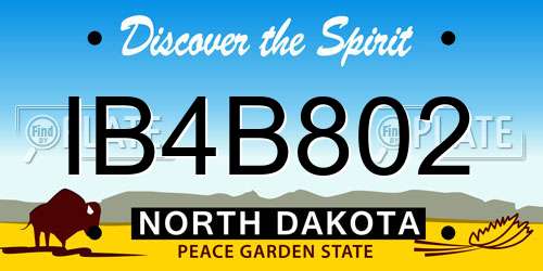 IB4B802 North Dakota License Plate