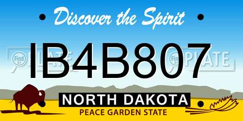 IB4B807 North Dakota License Plate
