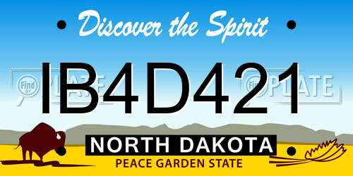 IB4D421 North Dakota License Plate