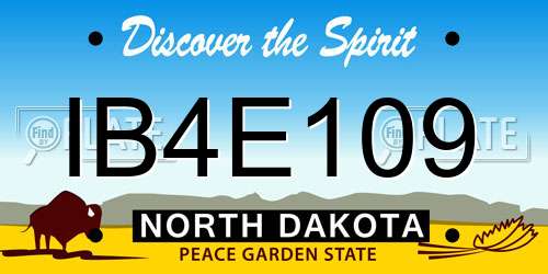 IB4E109 North Dakota License Plate