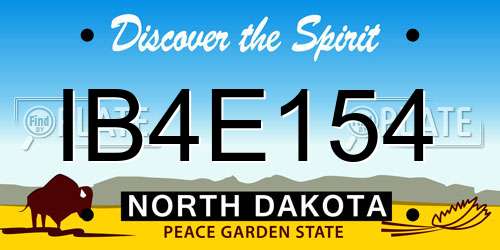 IB4E154 North Dakota License Plate