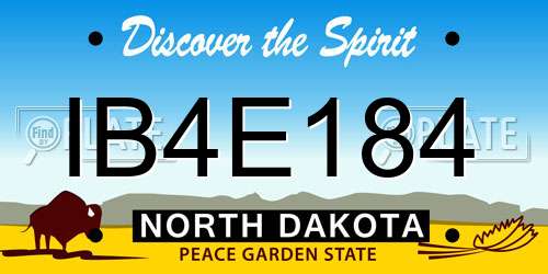 IB4E184 North Dakota License Plate