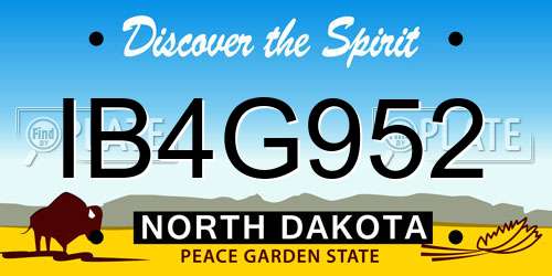 IB4G952 North Dakota License Plate