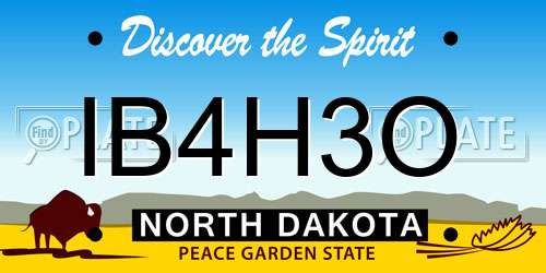 IB4H3O North Dakota License Plate