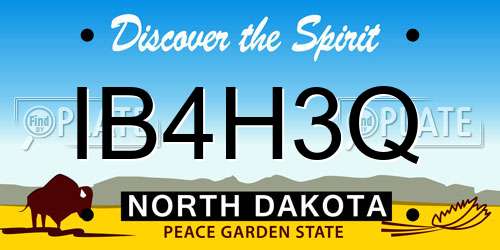 IB4H3Q North Dakota License Plate