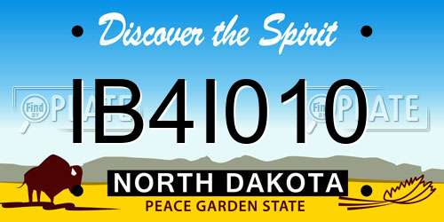 IB4I010 North Dakota License Plate