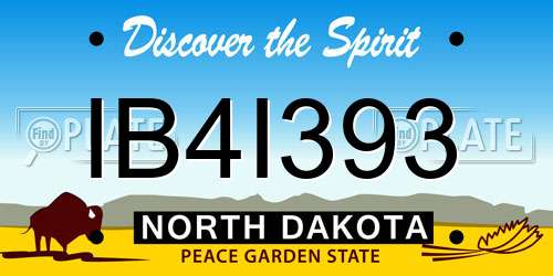 IB4I393 North Dakota License Plate