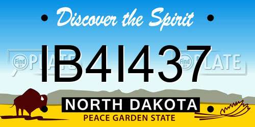 IB4I437 North Dakota License Plate